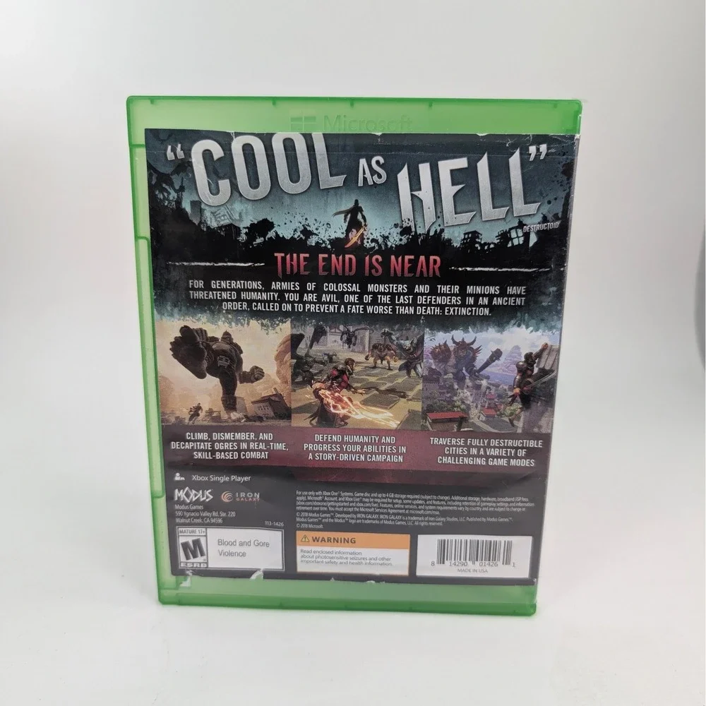 Extinction Xbox One Game M Rated Mature 17‎ Blood Gore Violence